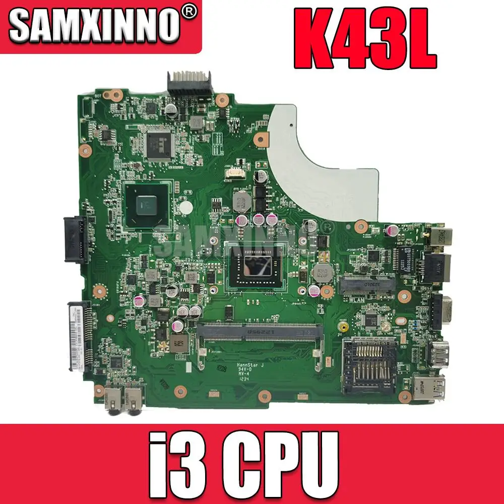 

K43L Motherboard HM65 for ASUS X44H X84H K84L K43L K43LY original Laptop Motherboard Mainboard K43L REV 5.0 W/ I3 Cpu