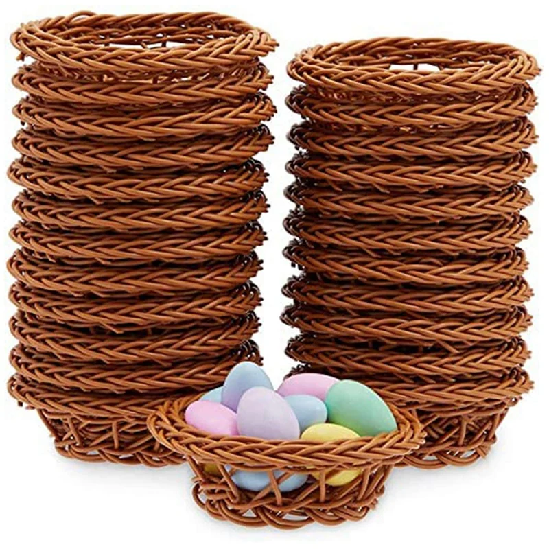 Миниатюрные тканые корзины для подарков и украшений поделки Декор фотореквизит