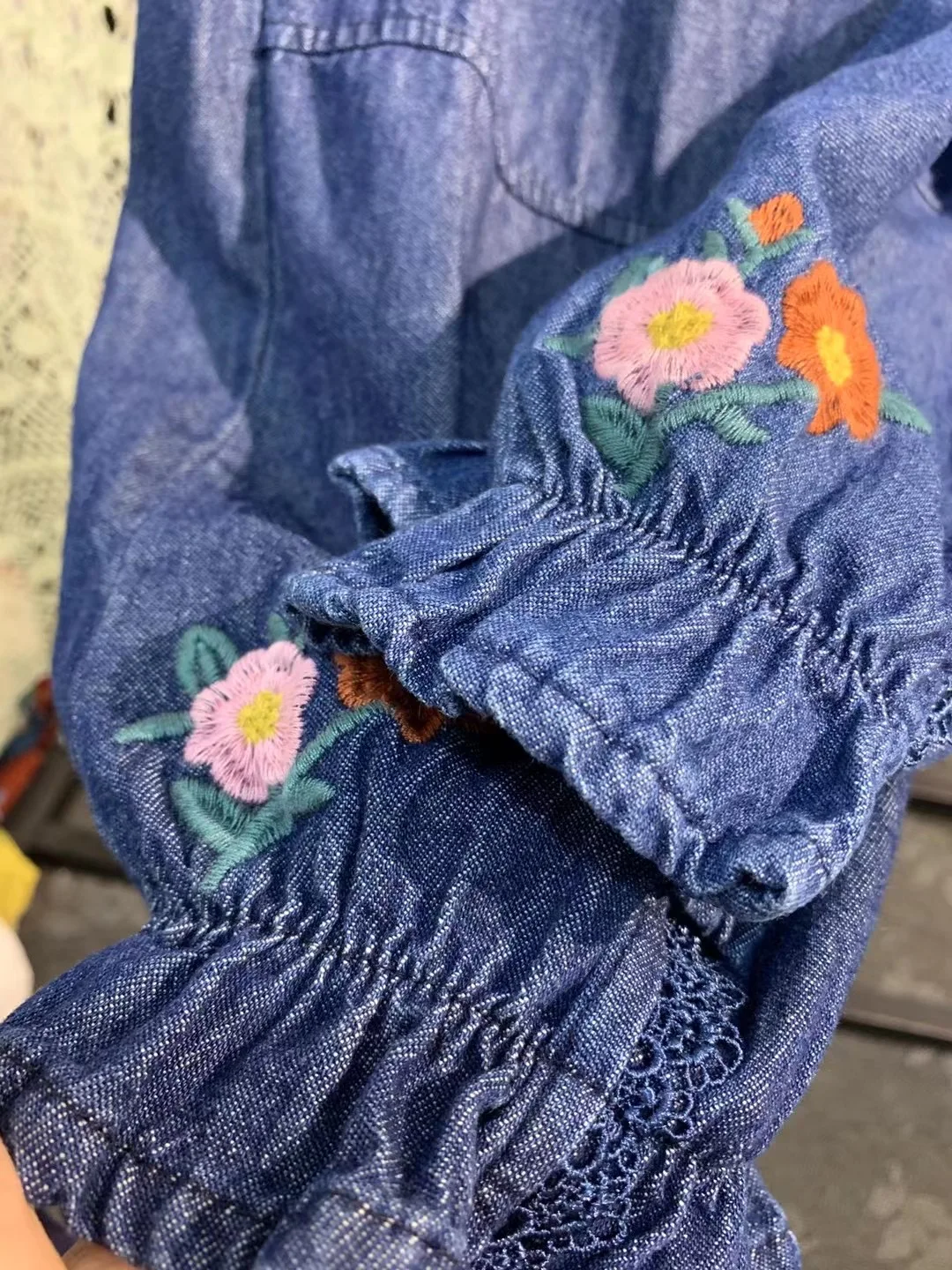 Джинсы с вышивкой Mori Girl женские винтажные свободные хлопковые брюки до щиколотки