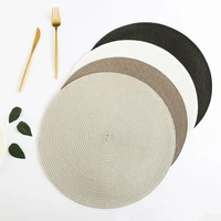table mat round woven placemats pp waterproof dining non slip napkin disc bowl pads drink cup coasters kitchen decoration