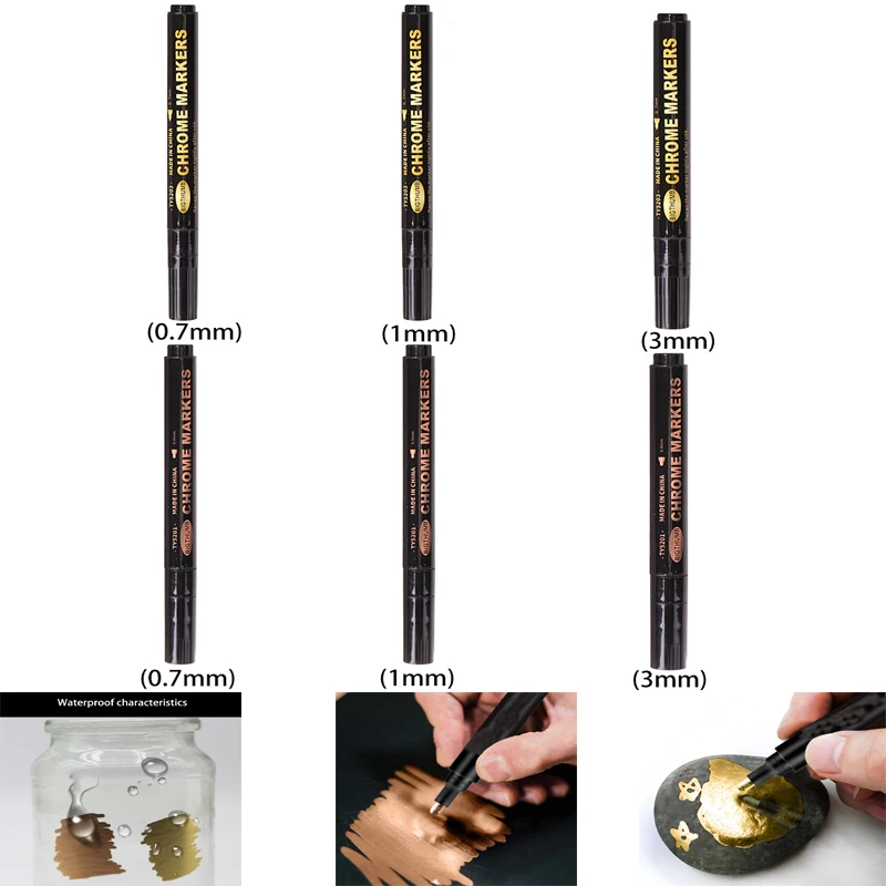 

Mirror Marker Silver/Gold/Copper Paint Pen Art Liquid DIY Resin Crafts Mirror Chrome Finish Metallic Craftwork Accessories NEW