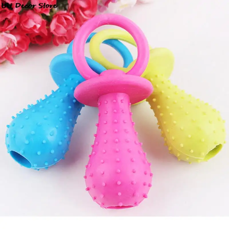 

1Pc TPR Nipple Dog Toys For Pet Chew Teething Train Cleaning Poodles Puppy Small Cat Bite Best Pet Dogs Supplies Random Color