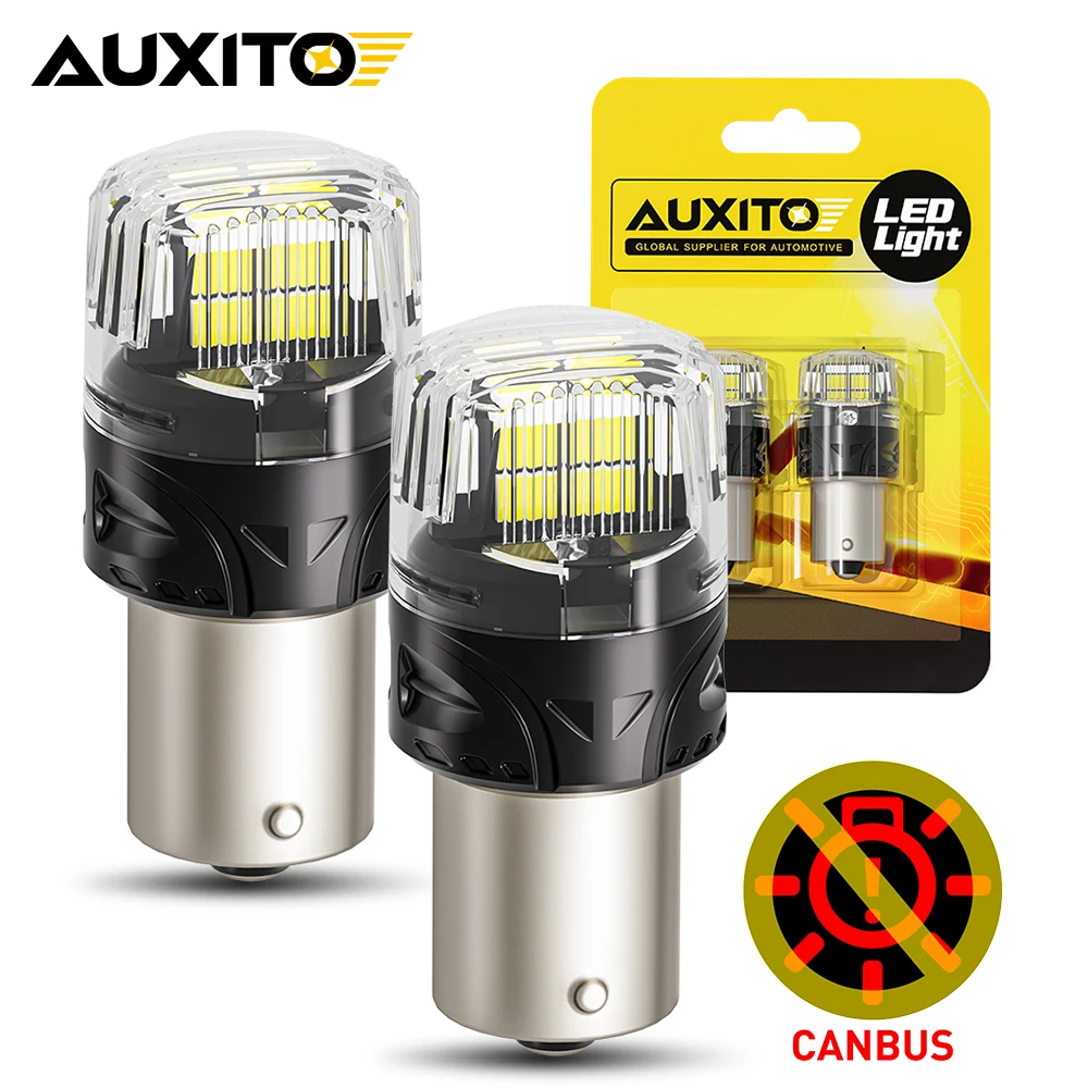 

AUXITO 2 шт. Canbus 1156 BA15S светодиодный фонарь P21W для автоматической парковки заднего хода задние фонари DRL дневные ходовые огни супер яркий 6500K