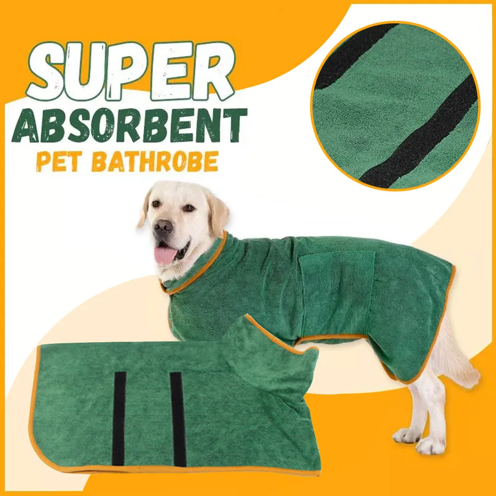 

Adjustable Dog Bathrobe Towel Bath Robe Pet Bathrobe Drying Coat Absorbent Towel for Large Medium Small Dog Super Fast Dry Soft