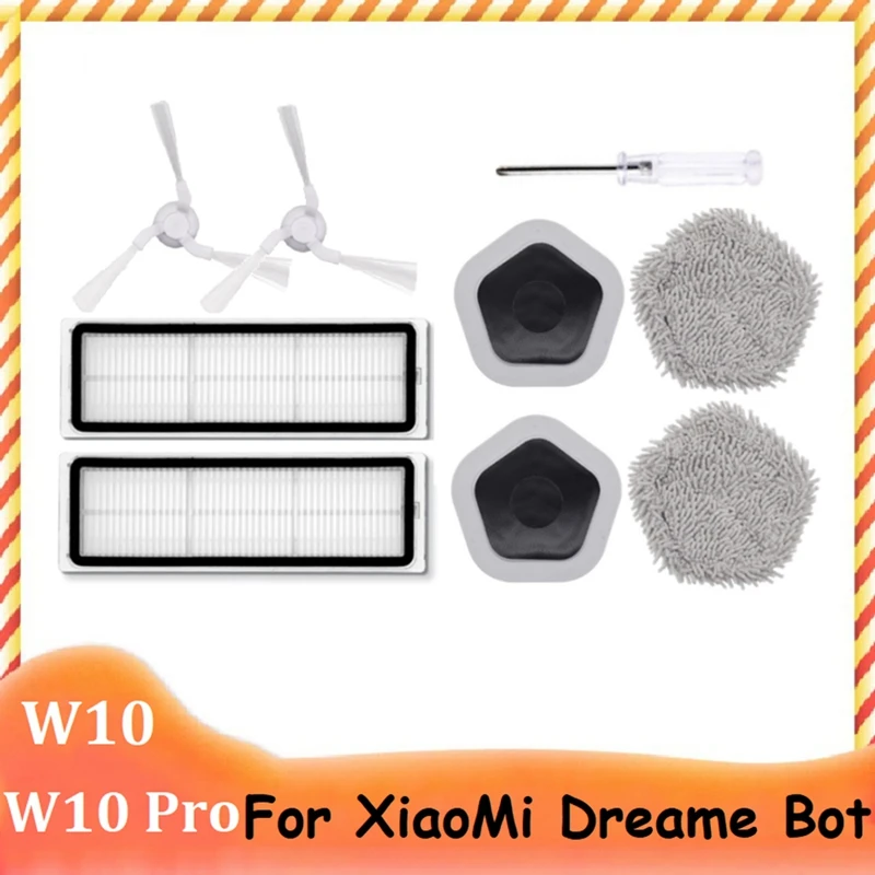 

Набор для робота-пылесоса Xiaomi Dreame Bot W10 и W10 Pro, 9 шт., фильтр НЕРА, боковая щетка, насадка на швабру и держатель для швабры B