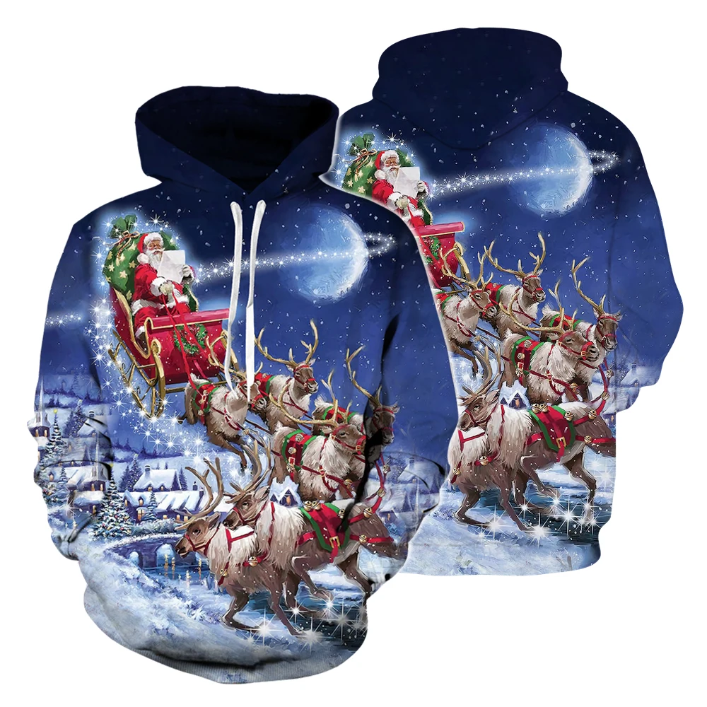 

Merry Christmas Men Women Hoodies New Year Party Pattern Fashion Sweatshirts 3D Print Pullover Hoodie Harajuku Tracksuits Top X7