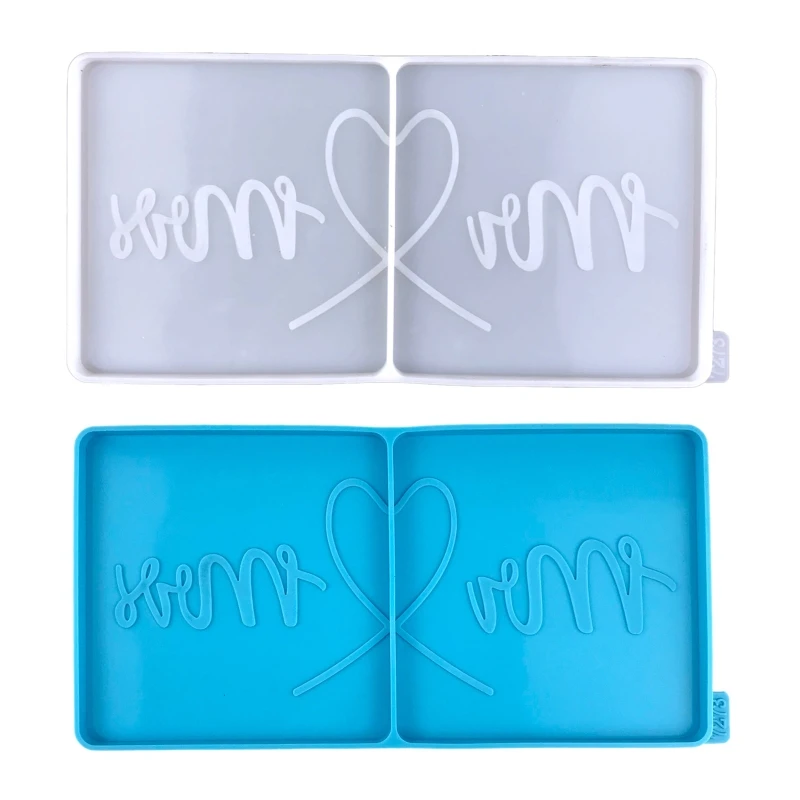 

Silicone Couple Love Square Plate Mold Jewelry Tray Epoxy Mold Casting Molds