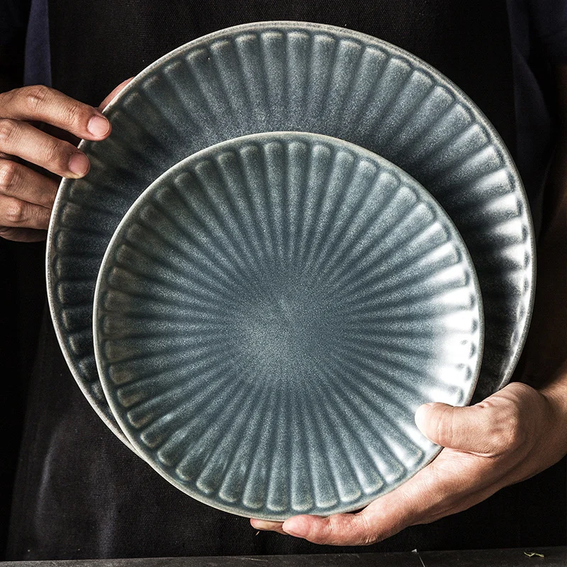 

Nordic Retro Ceramic Tableware Dishes Relief Western Food Dinner Plates Dinnerware Dessert Plate Utensils for Kitchen Dinnerware