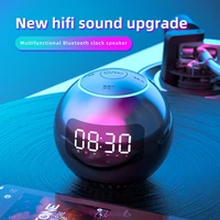 mini sound box portable usb mp3 sd card radio fm portable round bluetooth speakers wireless music subwoofer for phone with clock