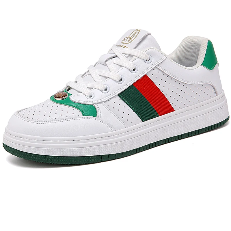 Брендовые мужские кроссовки для скейтборда на толстой подошве плоской кожаная