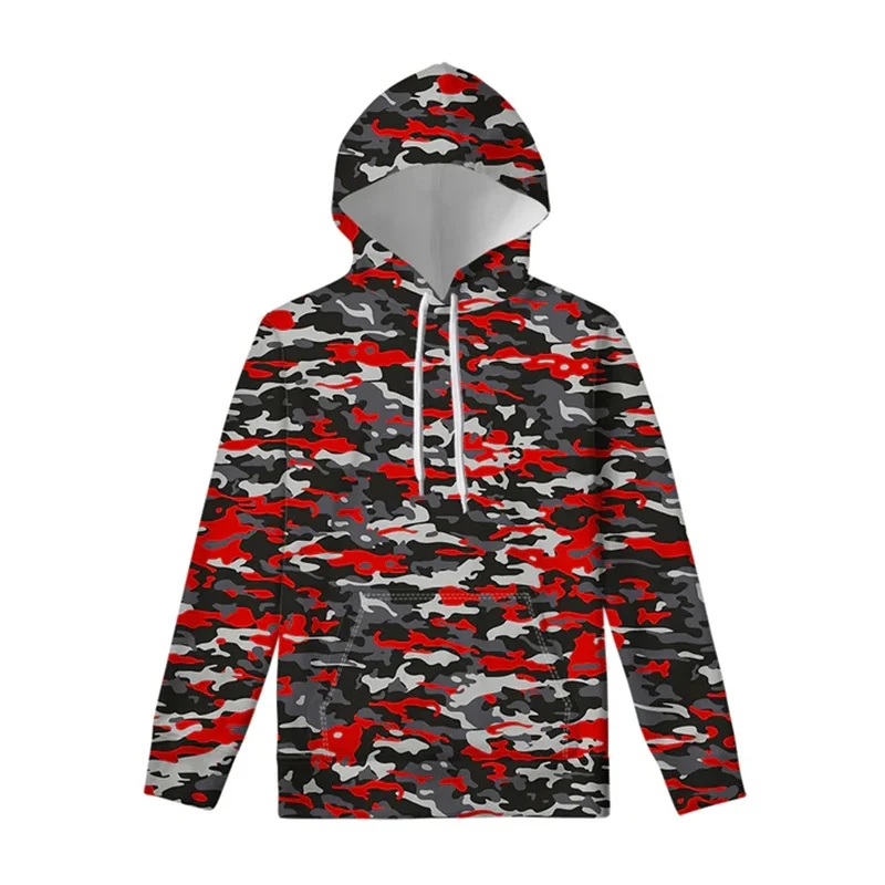 Флуоресцентный цвет Камуфляжный принт Толстовка для мужчин Уличная мужская