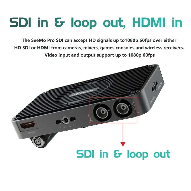 Фото Accsoon SeeMo Pro SDI Адаптер видеозахвата HDMI-USB-C для iPhone Поддержка видео 1080P 60FPS и стерилизации в реальном времени №2