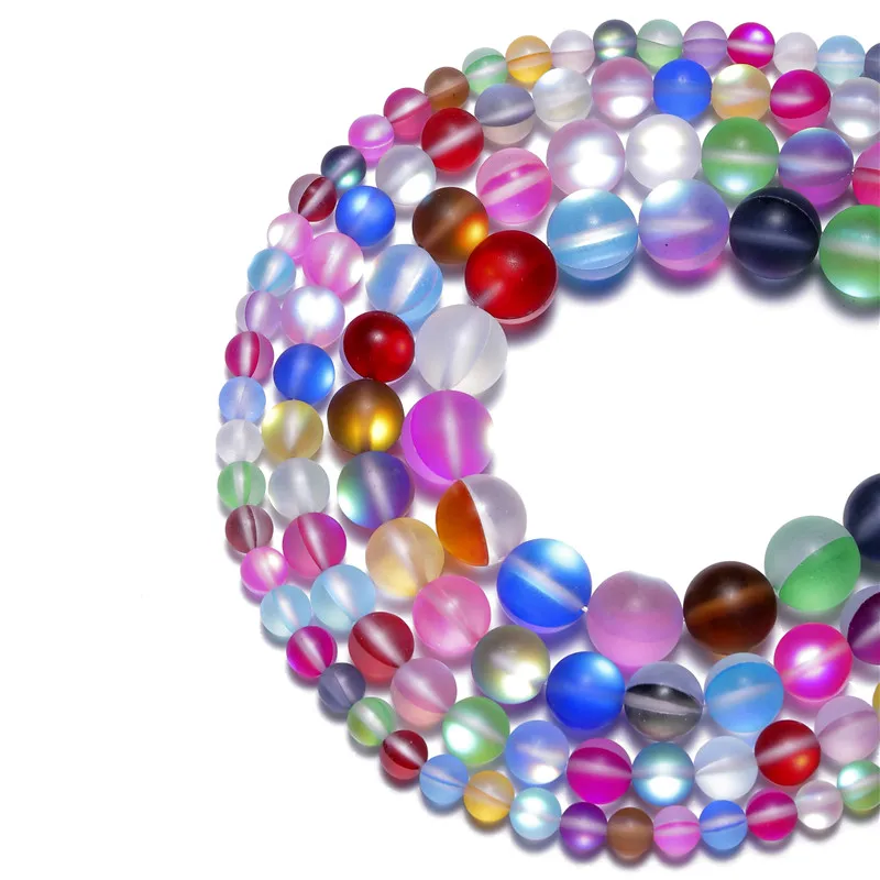 Яркие матовые блестящие бриллиантовые бусины с лунным камнем для изготовления
