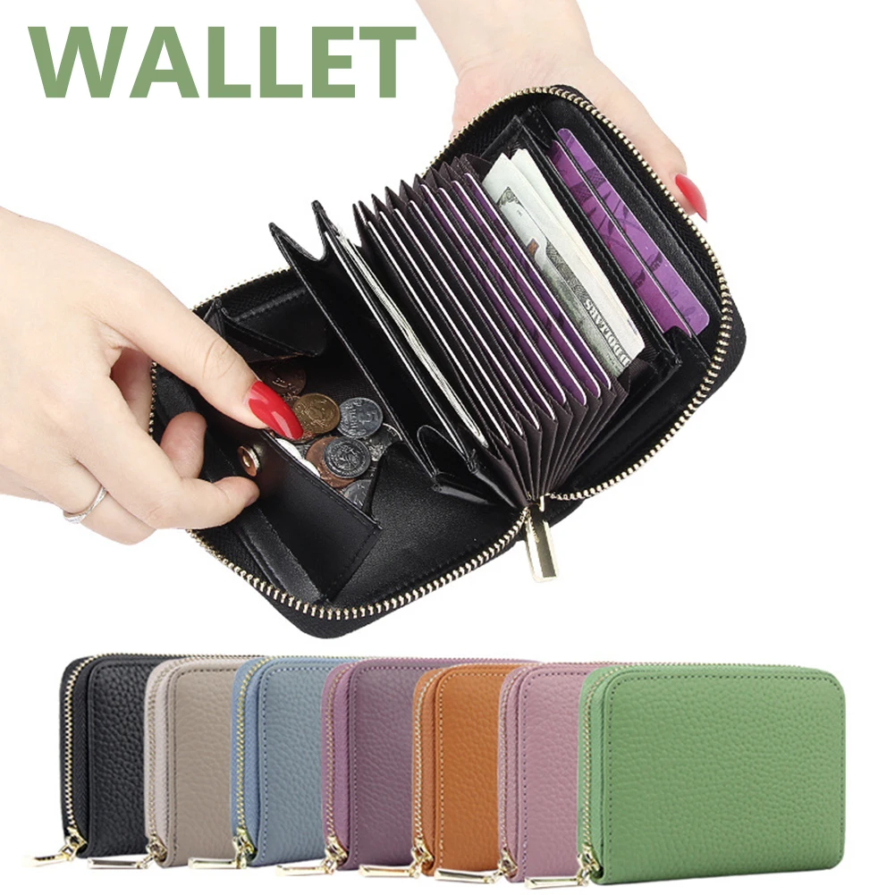 Women Purses Large Capacity Card Holder Durable Wear-Resistant Suitable For Shopping Mini Wallets Clutch With Zipper Keychain