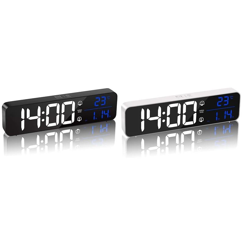 

Будильник, большой светодиодный цифровой будильник с температурой, Повтор сигнала, будний день, USB зарядка для спальни, офиса, путешествий