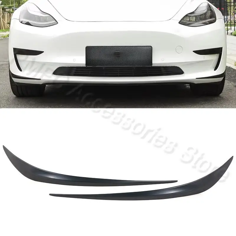

Угловой протектор переднего бампера автомобиля, противотуманный спойлер, ветровой нож, защитная декоративная наклейка для Tesla 2016-2022, модель 3, модель Y