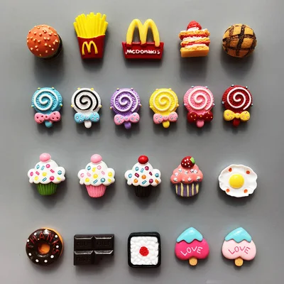 

Home decoration magnetic refrigerator paste sticky notes bread machine tomato egg pan teapot milk model fridge magnet collection