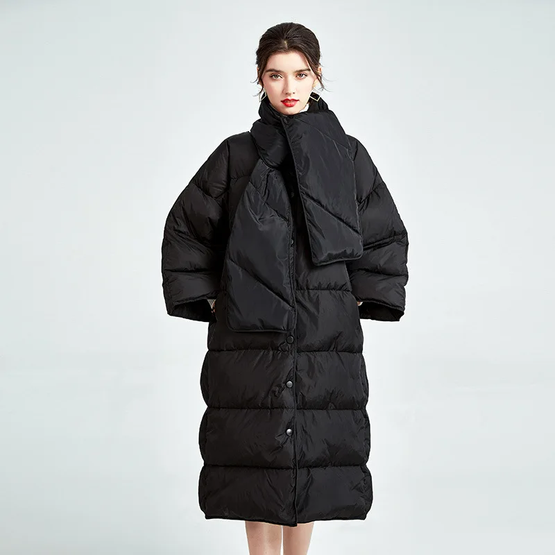 Down Jacket Women New Stand Collar Loose Thickening Fashion Casual 90 White Duck Down To Keep Warm Outwear