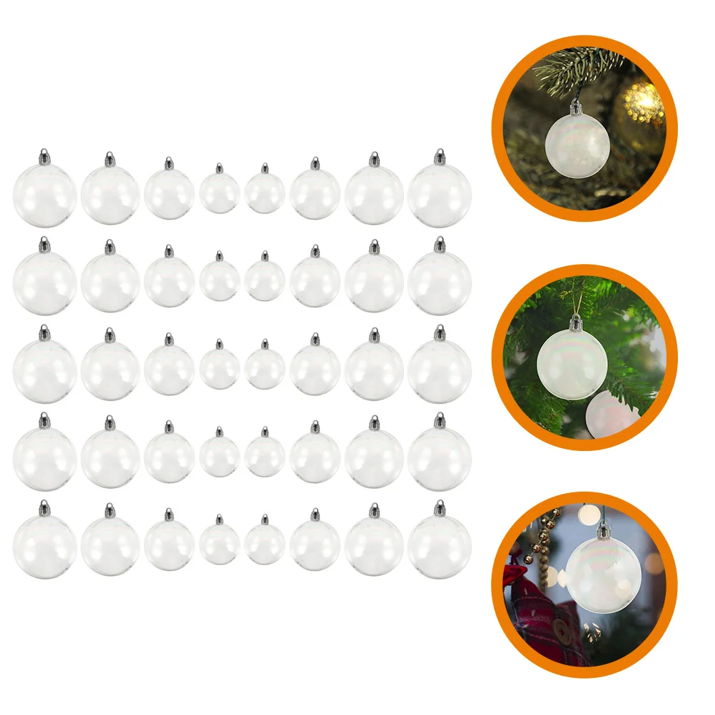 

40 Pcs Venue Setting Props Pink Cake Decorations Plastic Christmas Decorative Balls