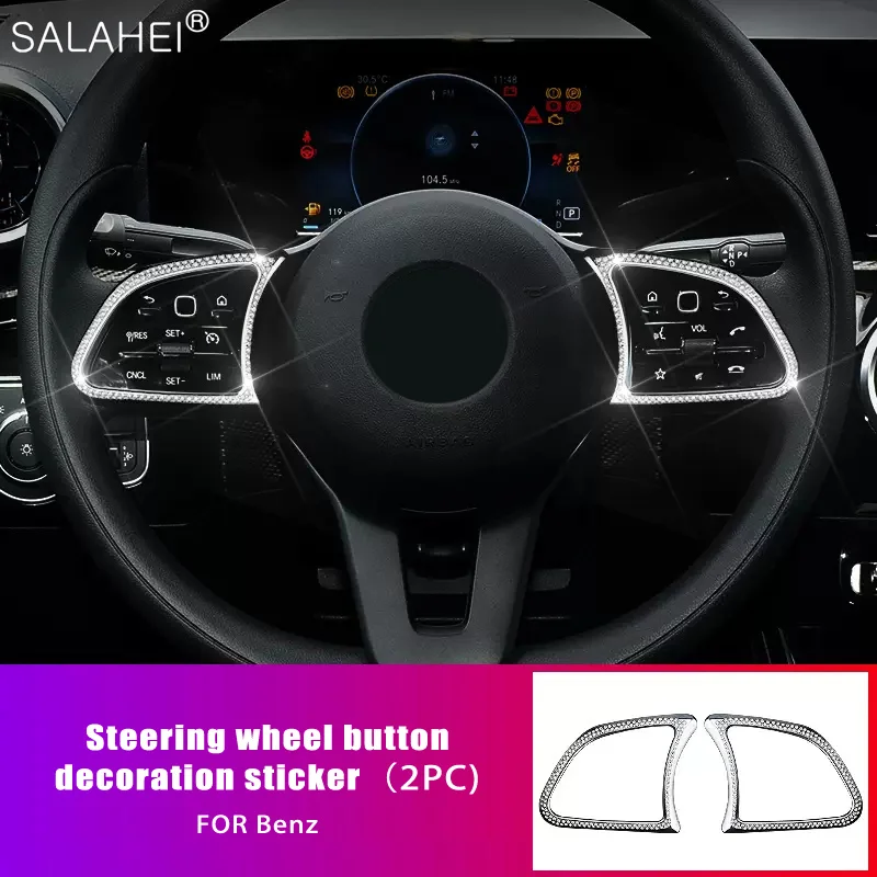 

Diamond Car Steering Wheel Air Outlet Special Decoration Ring Sticker For Mercedes Benz New E Class E200L E260L E300L 2019-2021