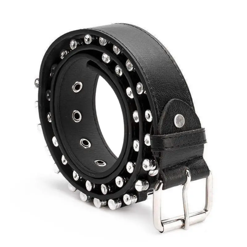 Punk Waist Belly Belt for Women Alloy and Faux Leather Waist Belt Adjustable Drop shipping