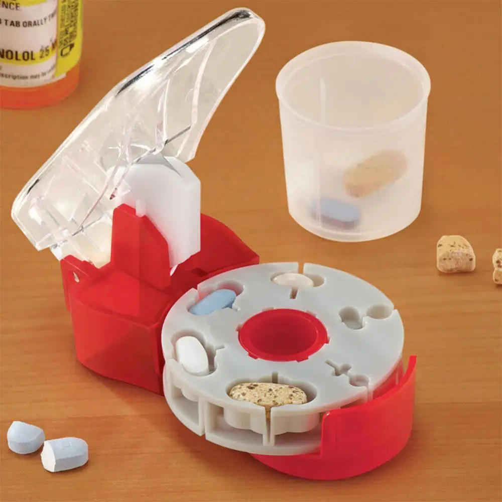 

1Pcs Portable Medicine Pill Cutter Drug Tablet dispenser Medicine Grinder Drug Splitter Pill Divider Case
