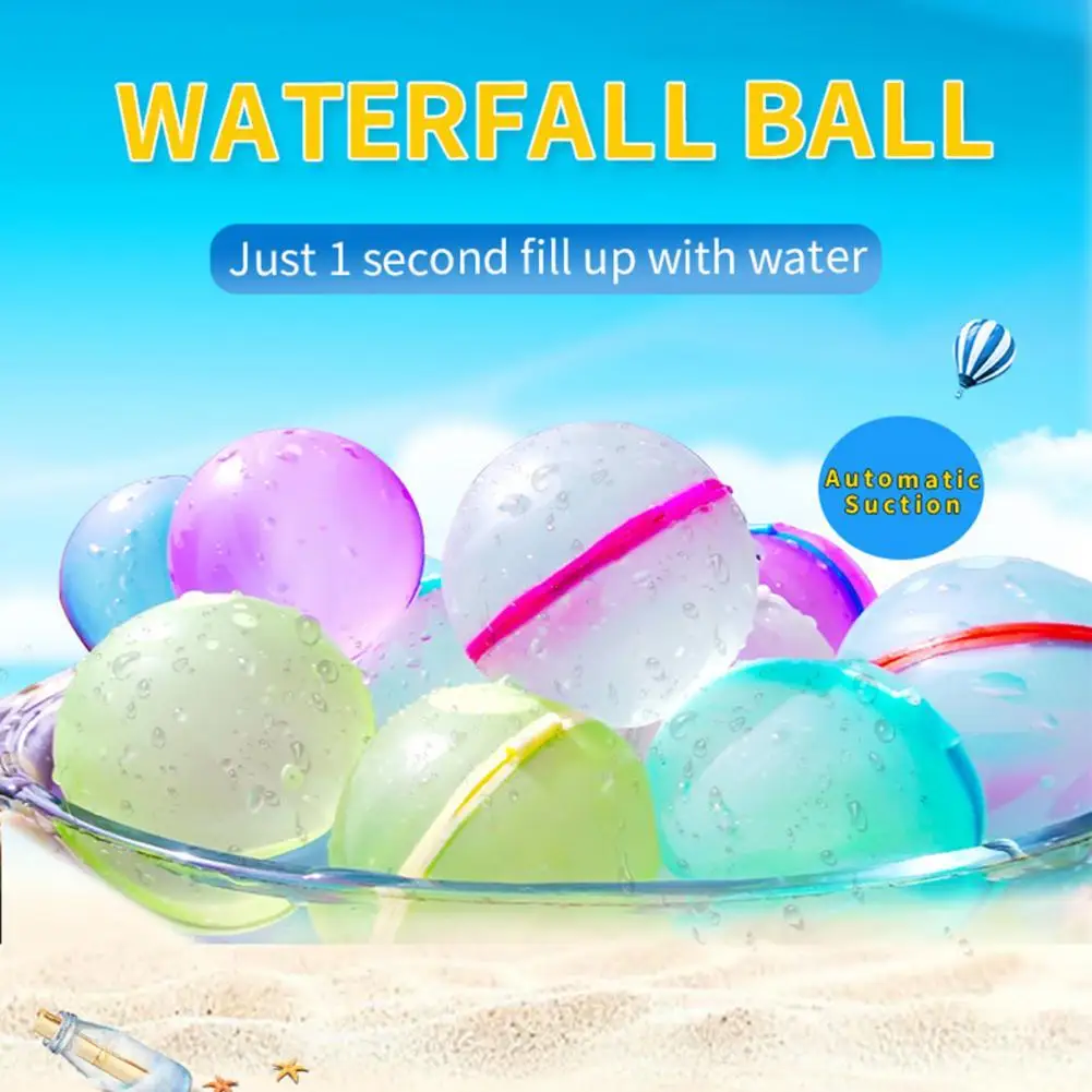 

4/6Pcs Water Fight Ball Self-filling Automatic Sealing Reusable Swimming Pool Bath Activity Water Bombs Toy for Outdoor