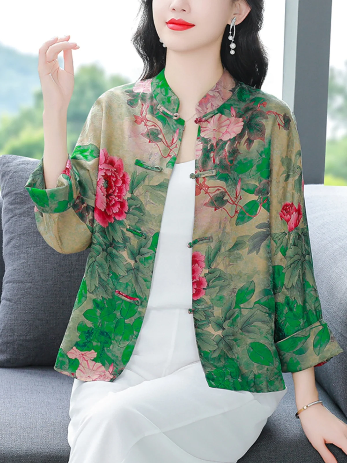 Женская элегантная рубашка с принтом верхняя одежда женский летний новый