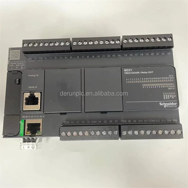 

TM221CE24T Logic controller, Modicon M221, 24 IO transistor PNP Ethernet