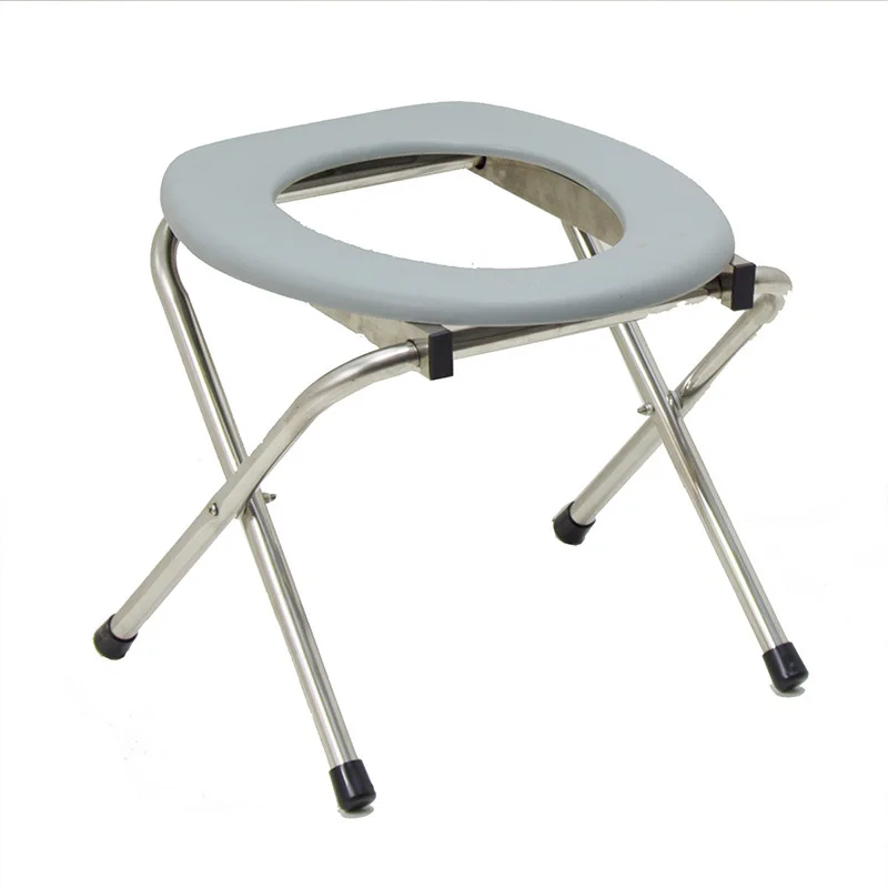 

Folding Portable Toilet Seat Comfort Chair Outdoor Potty For Camping, Hiking, Backpacking Stainless Steel Urinal Stool