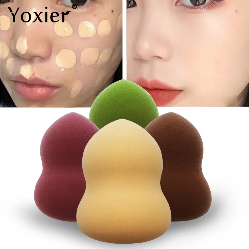 

Yoxier 2Pcs Sponge Pads Foundation Cosmetic Puff Soft Bouncy Powder Smooth Face Nose Gourd 4 Colors Beauty Face Makeup Tools