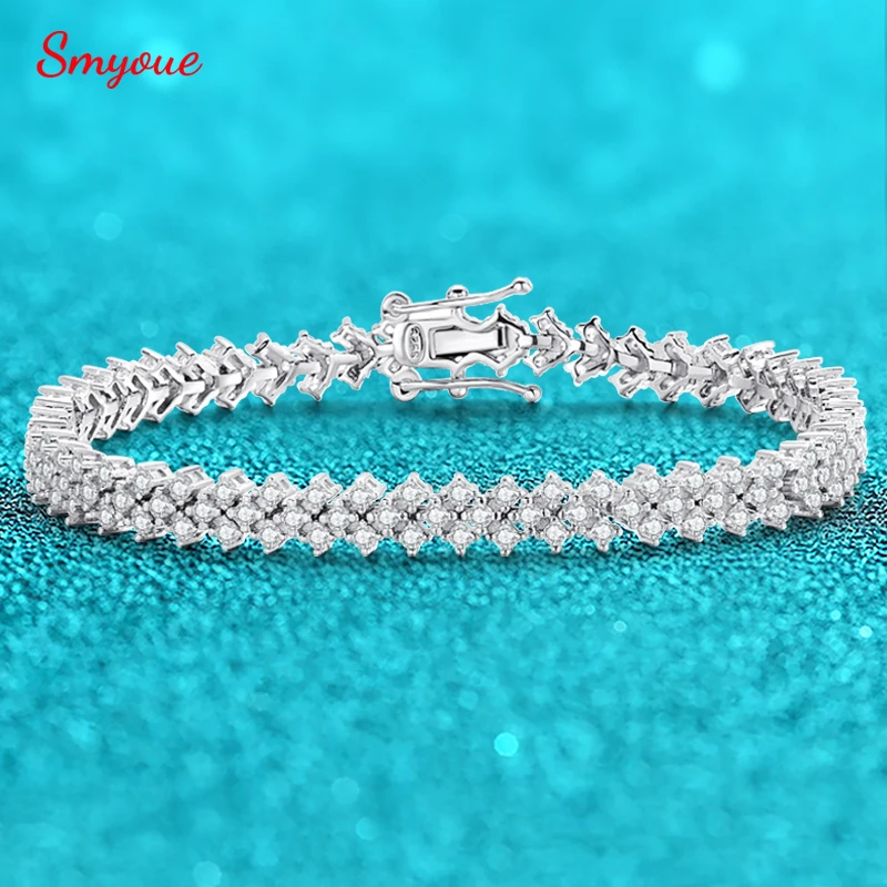 Женские и мужские браслеты Smyoue из серебра 1 5 пробы с искусственным бриллиантом 925