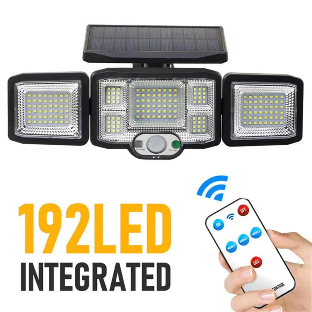 

Outdoor Solar Lights 192LED Wall Lamp with Adjustable Heads Security LED Flood Light Motion Sensor Ip65 Waterproof Garden Lights