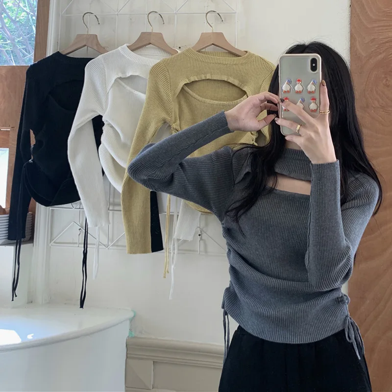 

Свитер с длинным рукавом и кулиской, Осень-зима