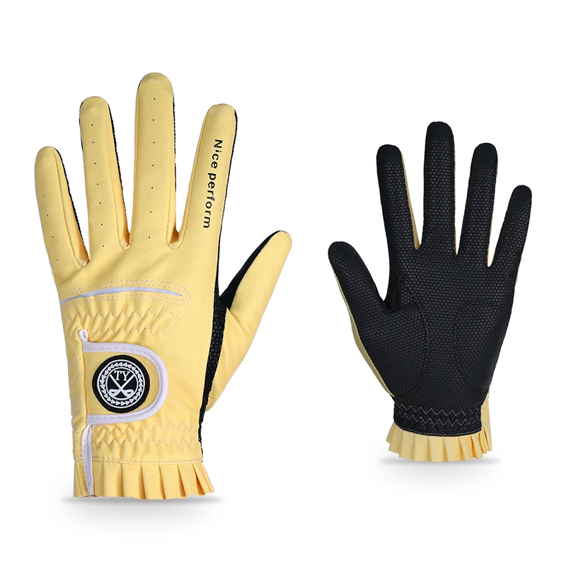 The new golf gloves lady antiskid white fingerless gloves