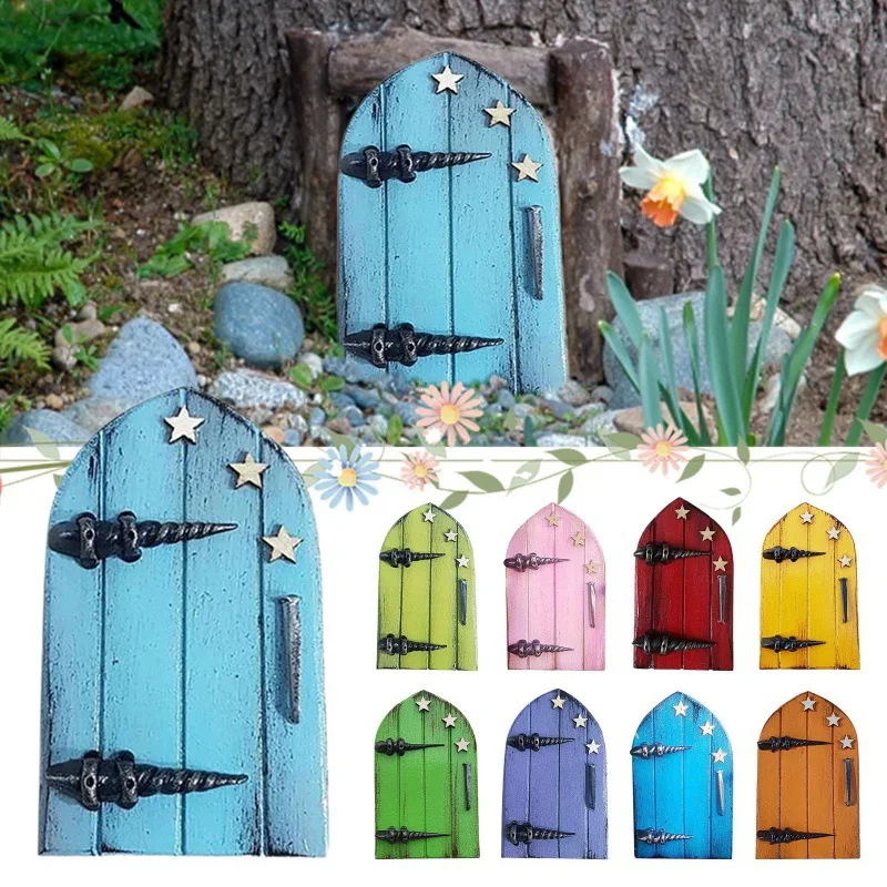 

Fairy Garden Door Elf Fairy Door Fairy Gate Yard 12*7 * 0.5cm Wooden Facade Home Decoration Garden Ornaments Crafts