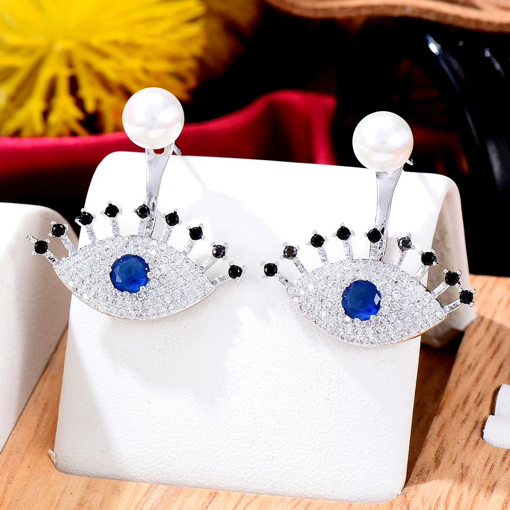 

GODKI New Pearl Eyelash Earrings For Women Wedding Zircon Waterdrop Dubai Bridal Earrings Costume Jewelry Summer Party