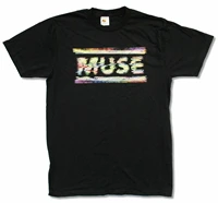 muse static image black t shirt new band merch