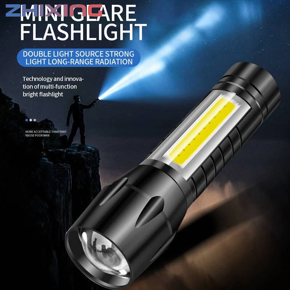ZHIXING Multifunctional Mini Flashlight 511or513cob Side Light USB Charging Outdoor Household Portable Lighting Work Light