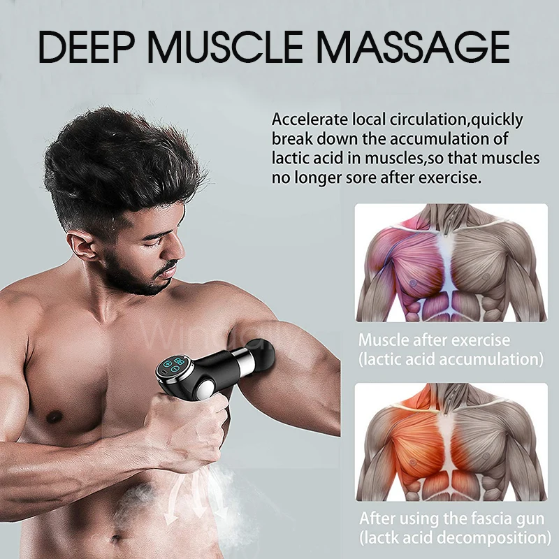 

Mini LCD Massage Gun 32 Speed Touch Screen Deep Tissue Percussion Muscle Mini Massager Fascial Gun For Pain Relief Body Massage