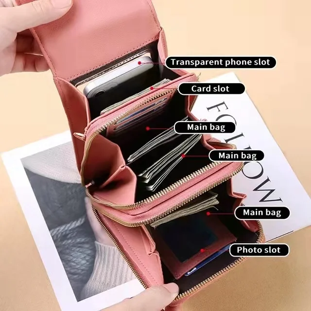 New Fashion Brand Women Crossbody Bags Ladies Shoulder Bags Female Trendy Long Multi-Pocket Cell Phone Wallets Messenger Totes