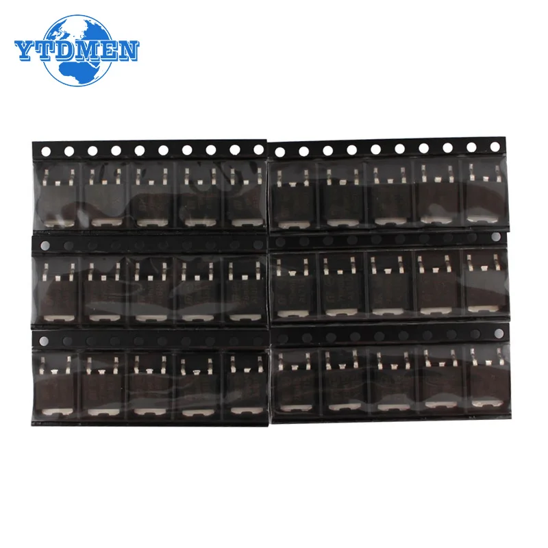 30 шт., комплект транзисторов 78M05 78M06 78M08 78M09 78M12 78M15 TO-252 SMD, 6 видов * 5 шт.
