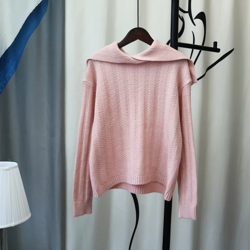 

Женский свободный Однотонный свитер, пуловер серого цвета, новинка зимы 2022