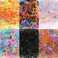 1000pcsbag colorful rings hairband rope silicone ponytail holder rubber band scrunchies tie gum girls hair accessories