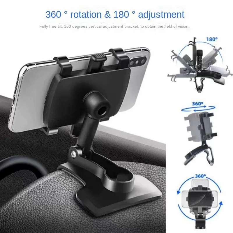 

Car Dashboard Clip Mobile Phone Bracket Car Rearview Mirror Sun Visor Snap-on Navigation Phone Bracket Car Phone Holder