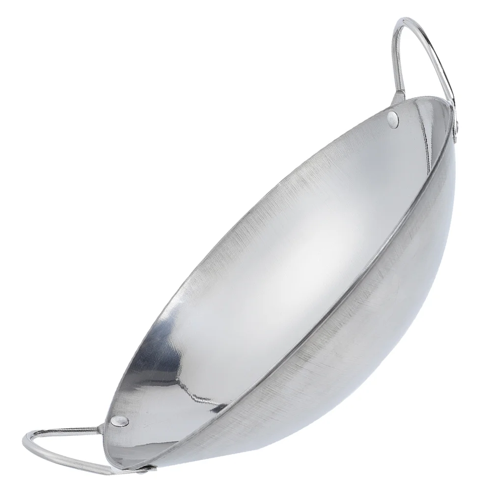 Сковорода вок из нержавеющей стали китайская кухонная металлическая кастрюля