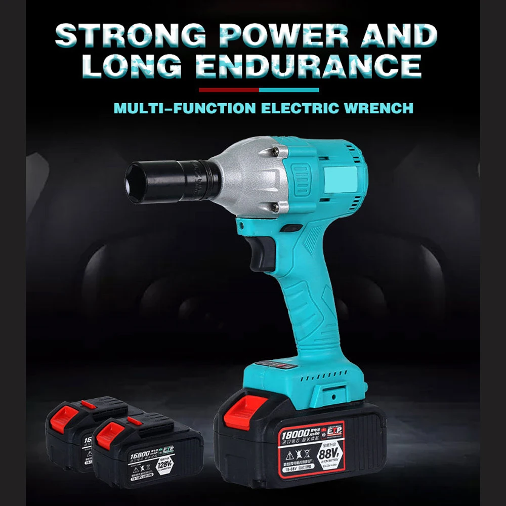 

88V 48V Electric Impact Wrench Brushless Cordless Electric Wrench 1/2 Inch Screwdriver Power Tools Compatible Makita Battery