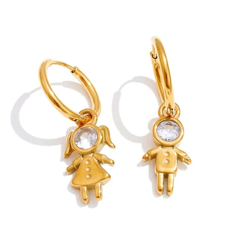 Серьги-капельки Yhpup из нержавеющей стали с кубическим цирконием