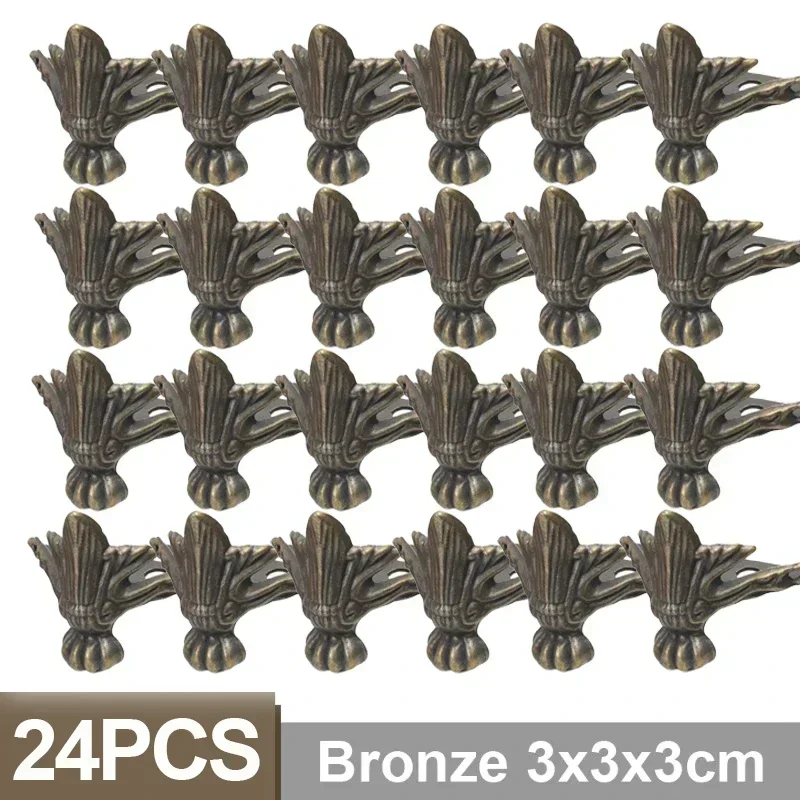 4-24 шт. антикварная железная декоративная угловая защита для деревянных коробок, упаковка, футляр для ювелирных изделий, треугольная резная угловая защита снежинка 12 резная 131048 97х97 дерево упаковка