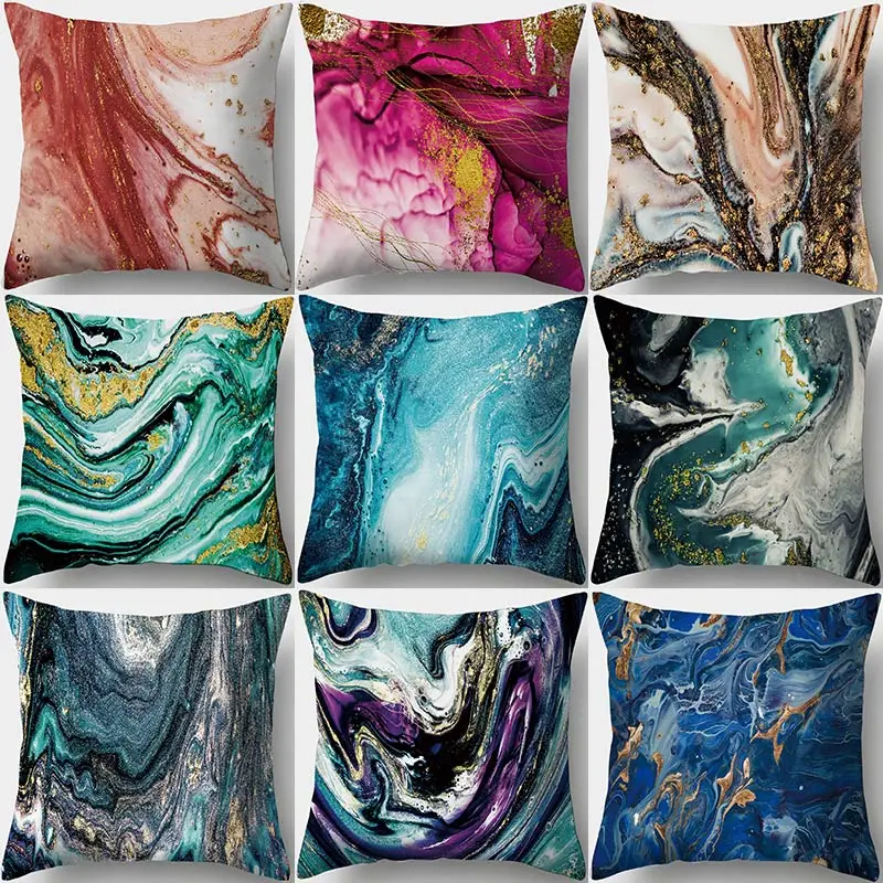 

Ocean Marble Pattern Decorative Cushions Pillowcase Polyester Cushion Cover Throw Pillow Sofa Decoration Pillowcover 40893